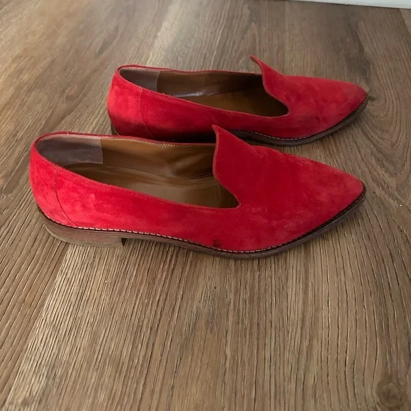 Aquatalia Red Suede Water Resistant Loafers - Picture 2 of 5